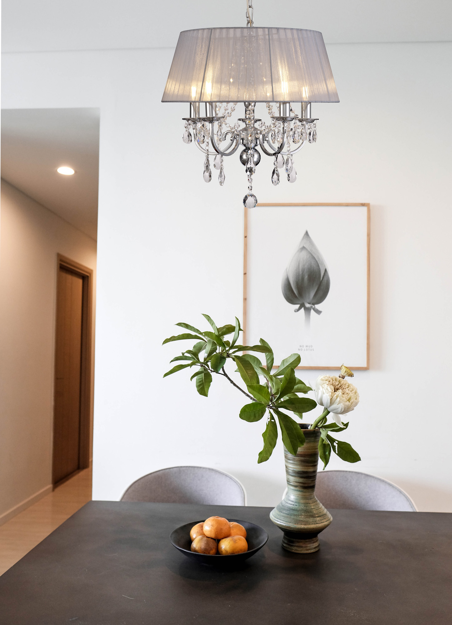 Olivia Polished Chrome-Grey Crystal Ceiling Lights Diyas Shaded Crystal Fittings Olivia Polished Chrome-Grey Crystal Ceiling Lights Diyas Shaded Crystal Fittings